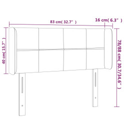 Tête de lit à LED Gris foncé 83x16x78/88 cm Velours