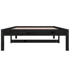 Lit de jour Noir 90x190 cm Simple Bois de pin massif