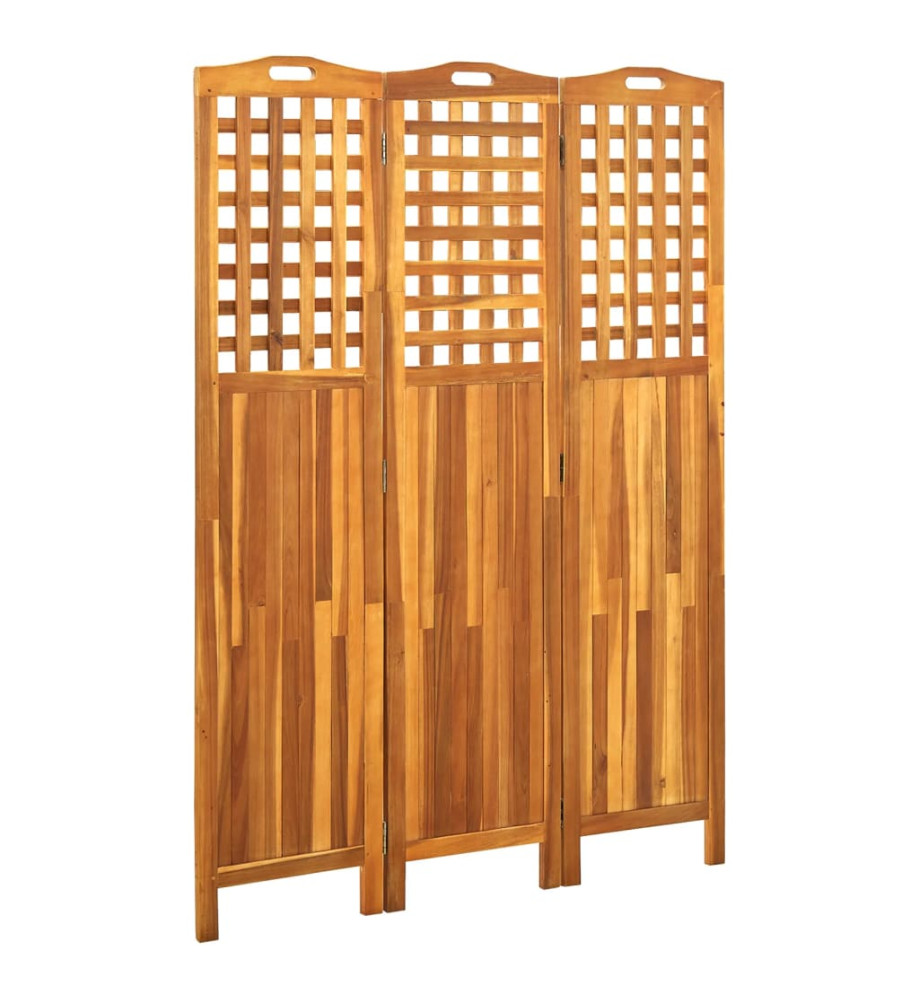 Cloison de séparation 3 panneaux 121x2x170 cm Bois d'acacia