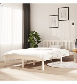 Cadre de lit Blanc Bois massif 120x200 cm