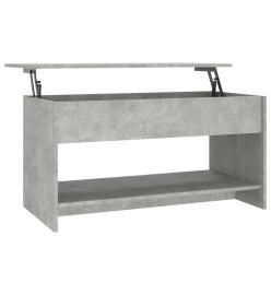 Table basse Gris béton 102x50x52,5 cm Bois d'ingénierie