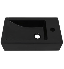 Vasque avec trou de robinet Céramique Noir 46 x 25,5 x 12 cm