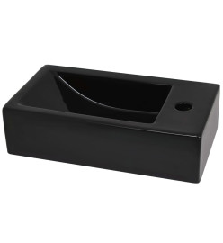 Vasque avec trou de robinet Céramique Noir 46 x 25,5 x 12 cm