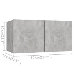 Ensemble de meubles TV 4 pcs Gris béton Aggloméré