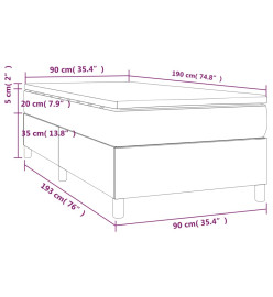 Lit à sommier tapissier avec matelas Noir 90x190 cm Tissu