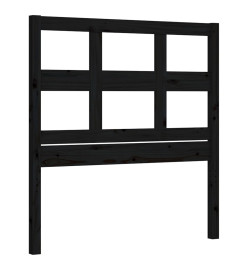 Cadre de lit avec tête de lit noir simple bois massif
