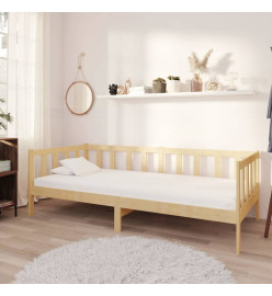 Lit de repos avec matelas 90x200 cm Bois de pin massif