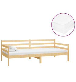 Lit de repos avec matelas 90x200 cm Bois de pin massif