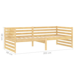 Lit de repos avec matelas 90x200 cm Bois de pin massif