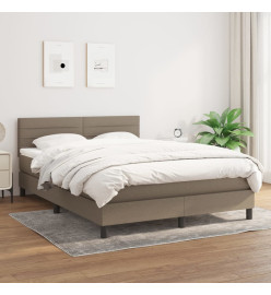 Lit à sommier tapissier avec matelas Taupe 140x200 cm Tissu