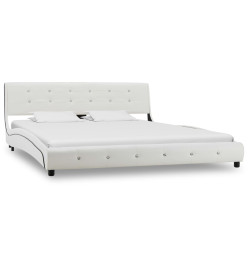 Lit avec matelas Blanc Similicuir 160 x 200cm
