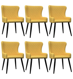 Chaises à manger lot de 6 jaune tissu