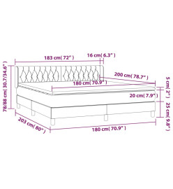 Lit à sommier tapissier avec matelas Gris clair 180x200cm Tissu
