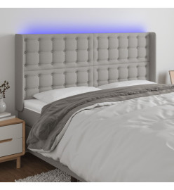Tête de lit à LED Gris clair 163x16x118/128 cm Tissu