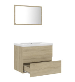 Ensemble de meubles de salle de bain Chêne sonoma Aggloméré