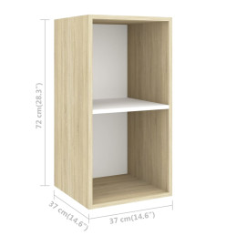 Ensemble meubles TV 4 pcs Blanc/chêne sonoma Bois d'ingénierie