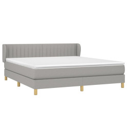 Lit à sommier tapissier avec matelas Gris clair 180x200cm Tissu