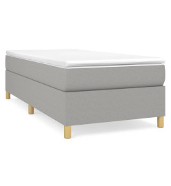 Lit à sommier tapissier avec matelas Gris clair 80x200 cm Tissu