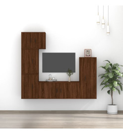 Ensemble de meubles TV 5 pcs Chêne marron Bois d'ingénierie