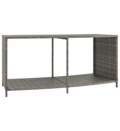 Étagères de rangement 2 pcs gris résine tressée