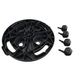 Support sur roulettes pour plantes Diamètre 30 cm Noir 170 kg