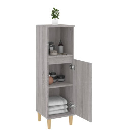 Armoire salle de bain sonoma gris 30x30x100 cm