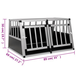 Cage pour chien à double porte 89 x 69 x 50 cm