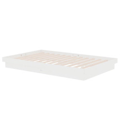 Cadre de lit blanc bois massif 120x190 cm petit double