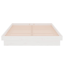 Cadre de lit blanc bois massif 120x190 cm petit double