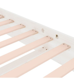 Cadre de lit blanc bois massif 120x190 cm petit double