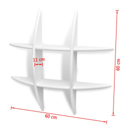 Étagère murale MDF Blanc Rangement de livres/DVD