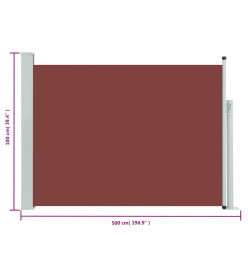 Auvent latéral rétractable de patio 100x500 cm Marron