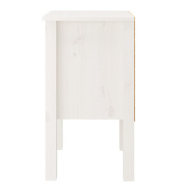 Table de chevet Blanc 40x35x61,5 cm Bois de pin massif