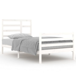 Cadre de lit Blanc Bois massif 100x200 cm