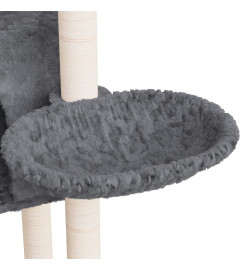 Arbre à chat avec griffoirs en sisal Gris foncé 108,5 cm