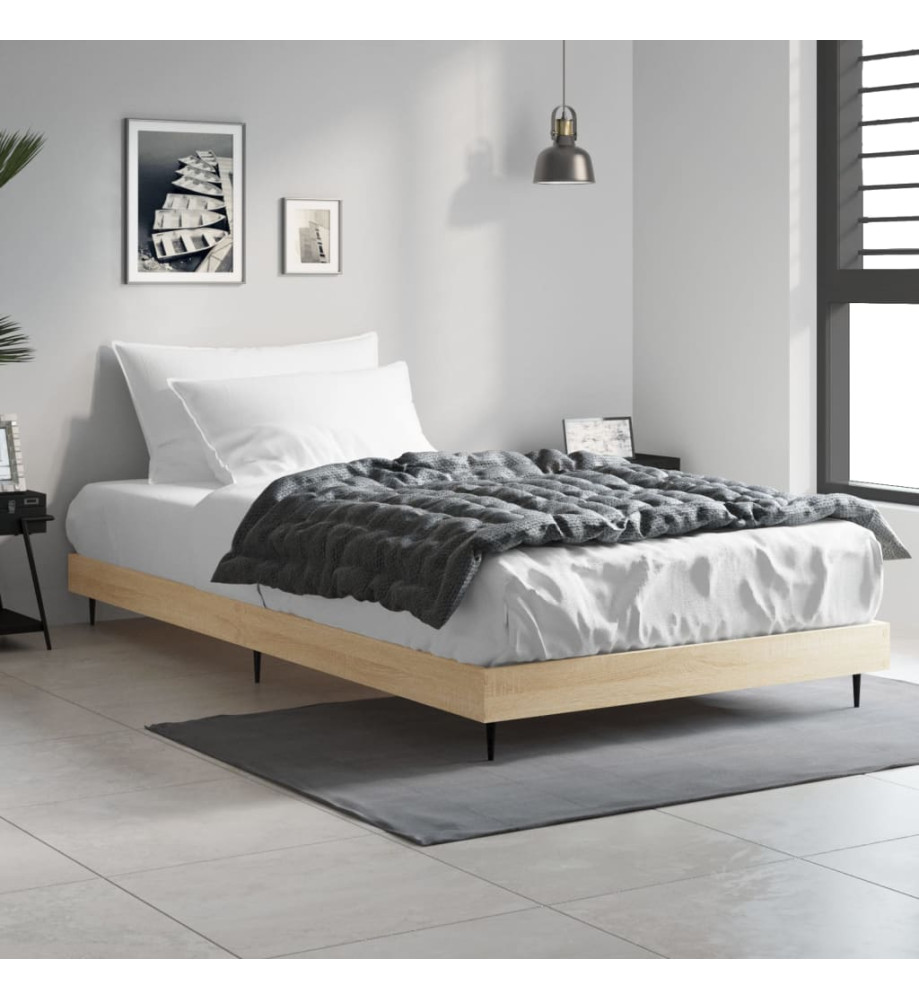 Cadre de lit chêne sonoma 90x190 cm bois d'ingénierie Cadre de lit chêne sonoma 90x190 cm bois d'ingénierie