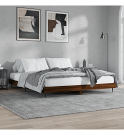 Cadre de lit chêne marron 160x200 cm bois d'ingénierie