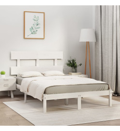 Cadre de lit Blanc Bois massif 200x200 cm