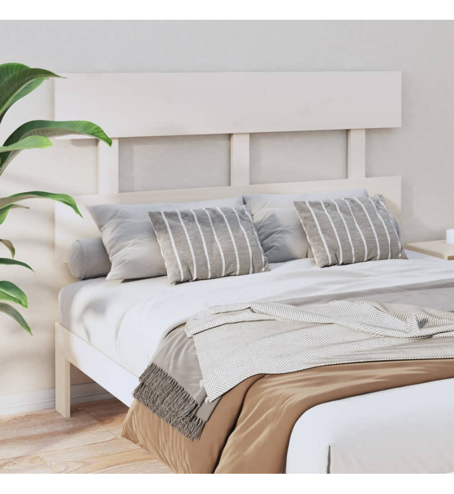Tête de lit Blanc 144x3x81 cm Bois massif de pin Tête de lit Blanc 144x3x81 cm Bois massif de pin