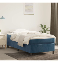 Lit à sommier tapissier avec matelas Bleu foncé 90x200 cm