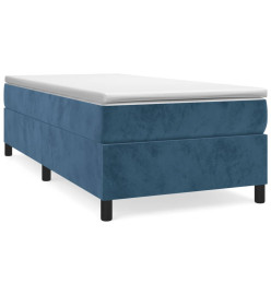 Lit à sommier tapissier avec matelas Bleu foncé 90x200 cm