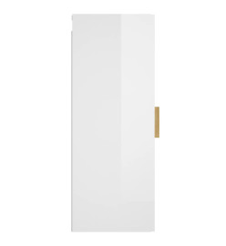 Armoire murale Blanc brillant 34,5x34x90 cm Bois d'ingénierie