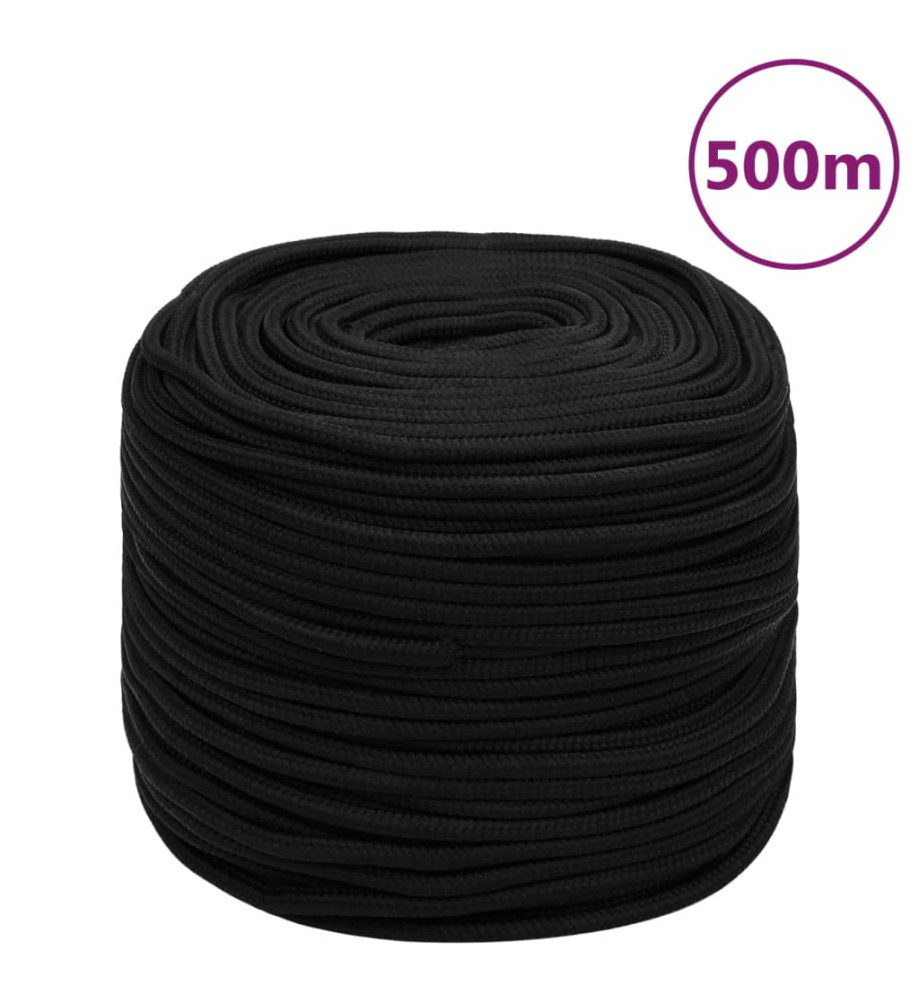 Corde de travail Noir 6 mm 500 m Polyester