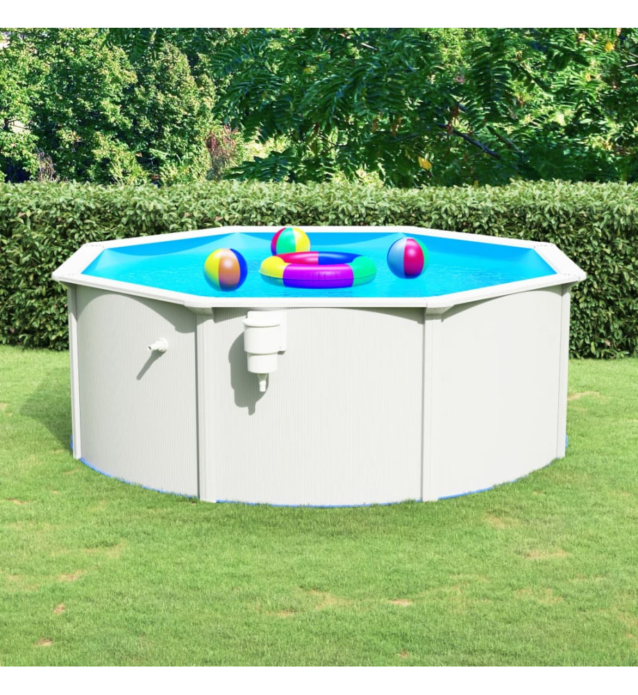 Piscine avec parois en acier 360x120 cm Blanc