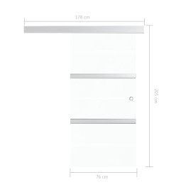 Porte coulissante Verre ESG et aluminium 76x205 cm Argenté