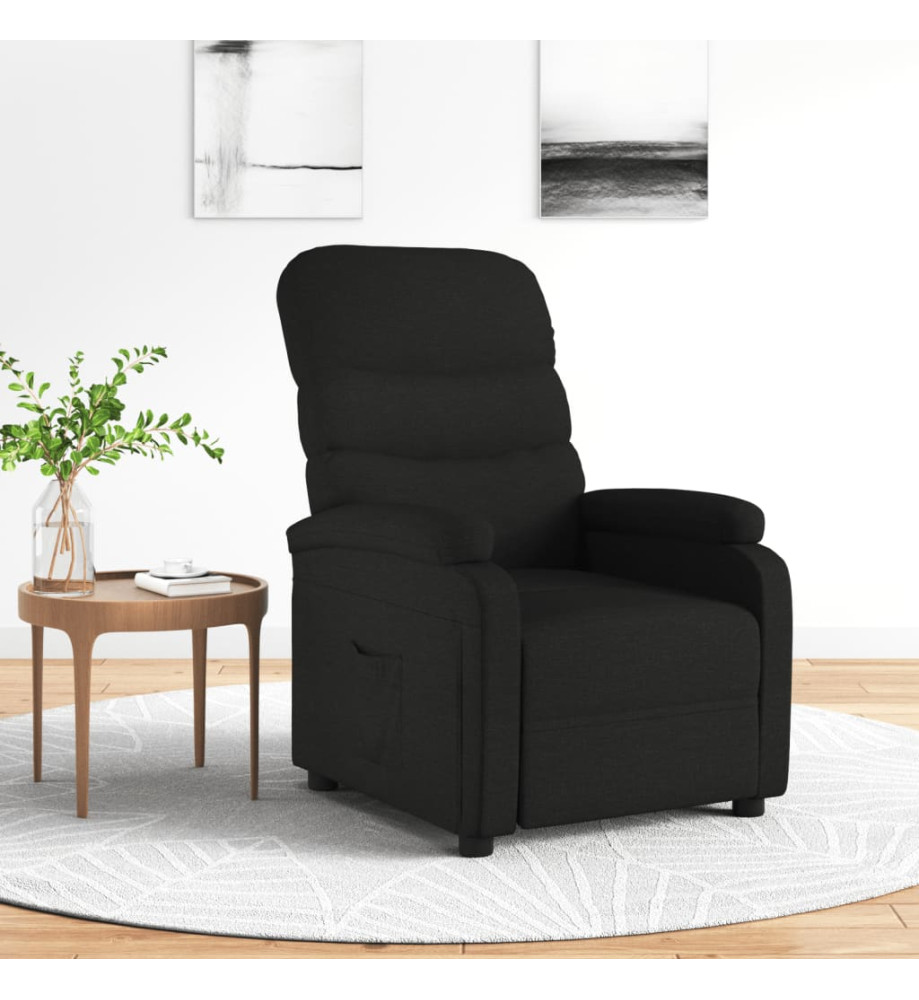 Fauteuil inclinable Noir Tissu