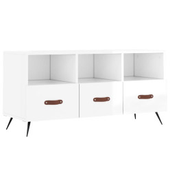 Meuble TV Blanc brillant 102x36x50 cm Bois d'ingénierie