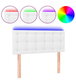 Tête de lit à LED Blanc 100x5x78/88 cm Similicuir