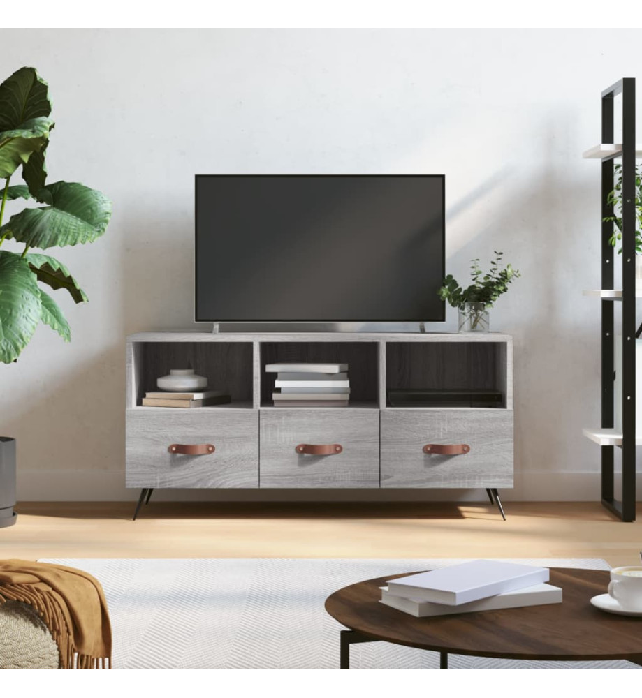 Meuble TV sonoma gris 102x36x50 cm bois d'ingénierie