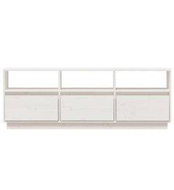 Meuble TV Blanc 140x37x50 cm Bois de pin massif